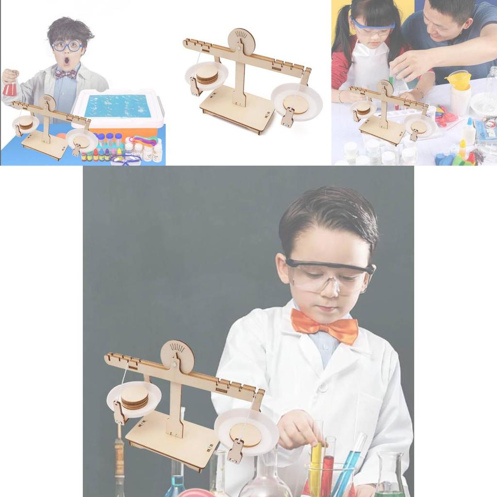 Stem Educational Wooden Diy Science Experiment Balance Scale Kit For Kids