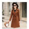 Tooxika New Solid Color Slim Fit Mid-length Woolen Coat Waisted Women's Woolen Coat