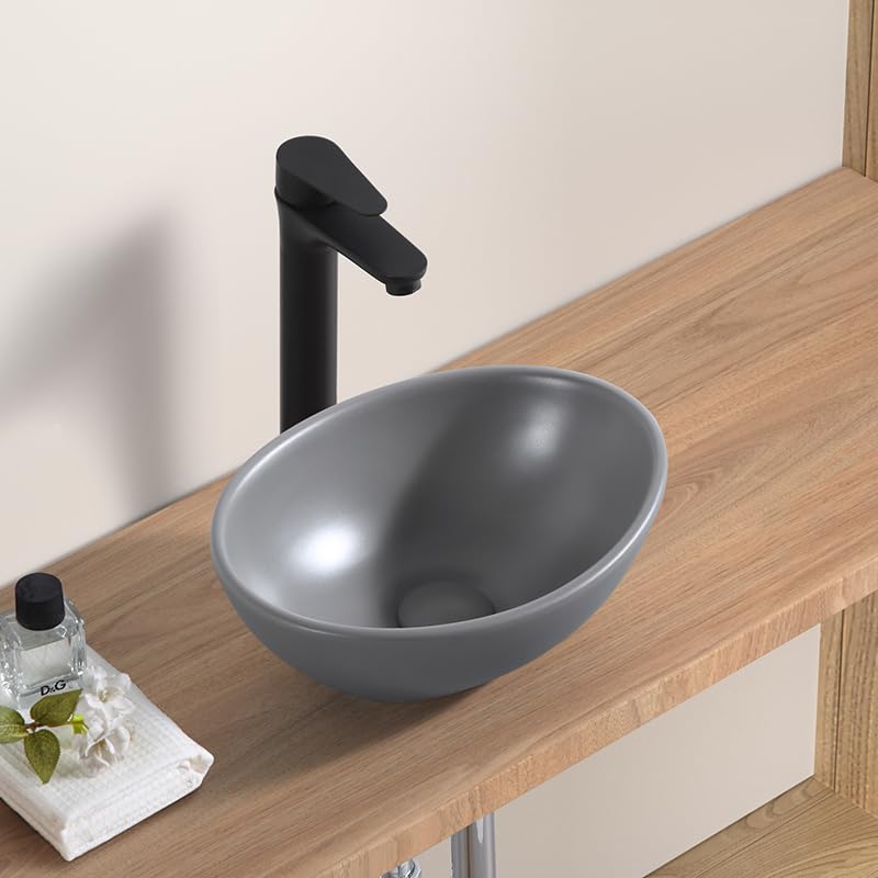 LUYI Овальная раковина для мытья рук, набор 340x270x130 мм, серый