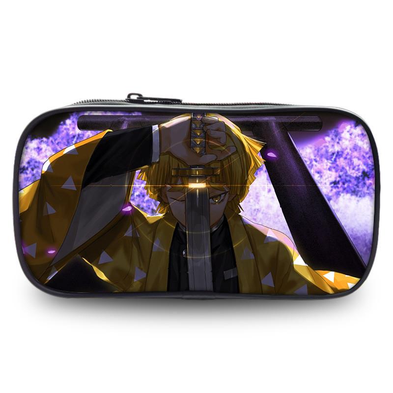 Large Capacity Demon Slayer Pen Bag Stylish Oxford Fabric Stationery Pouch