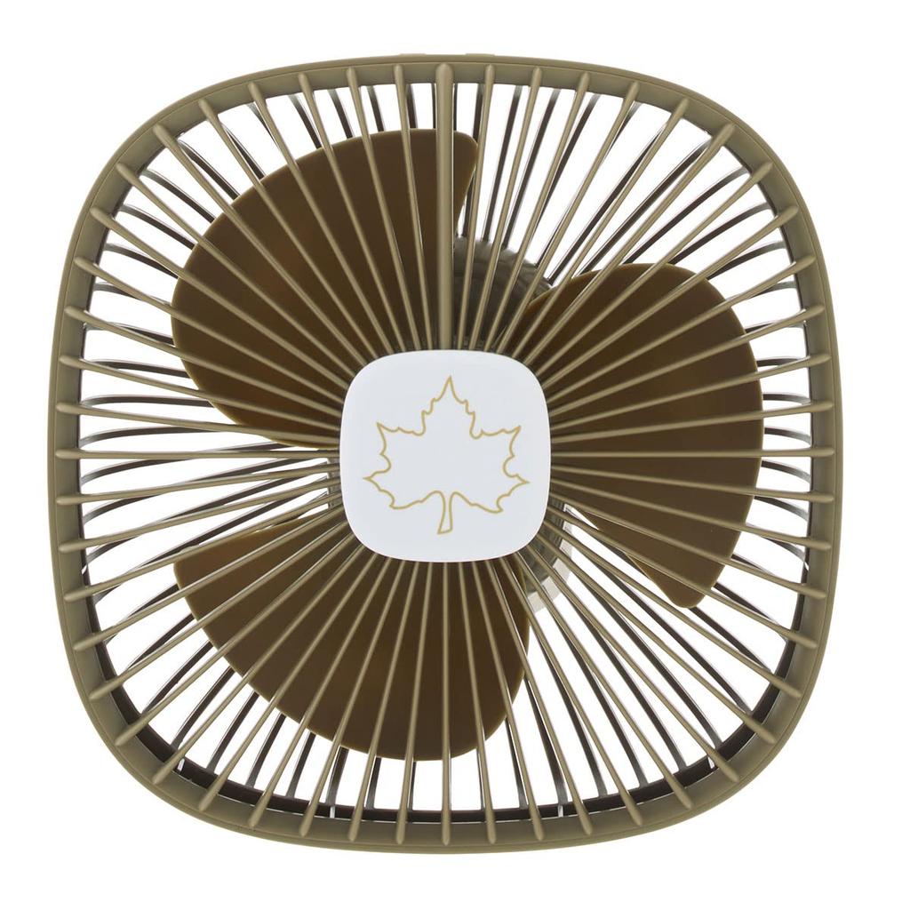 LOGOS Hanger Fan (USB Rechargeable) 81336706 Khaki, 20cm Wide X 20cm Deep X 9.5cm High