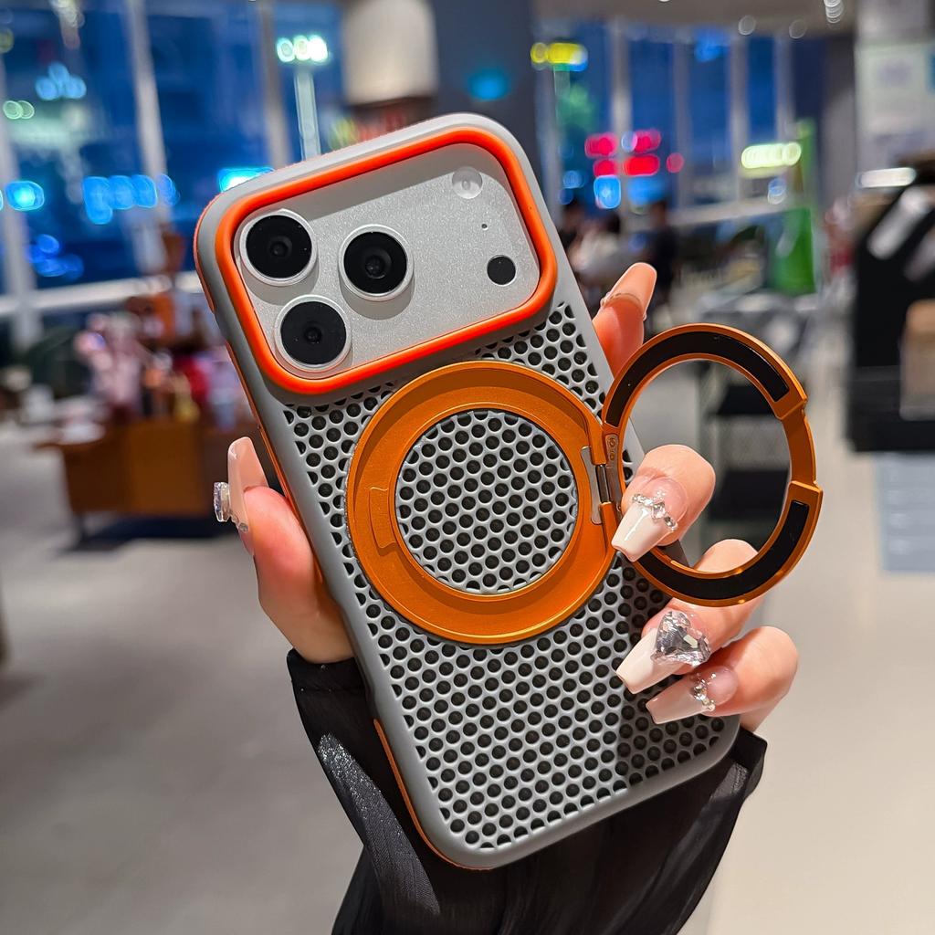 Сотовая вращающаяся магнитная присоска-держатель подходит для iPhone18promax с сетчатым охлаждением, чехол для мобильного телефона Apple 17, противоударный ПК.