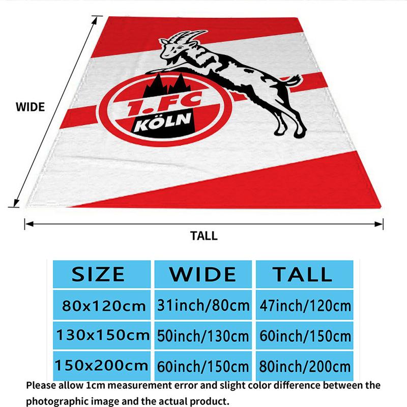 FC Köln Print Flannel Blanket, High quality Comfortable for All Seasons, Home Decor, Warmth and Comfort, Perfect for Christmas Gifts