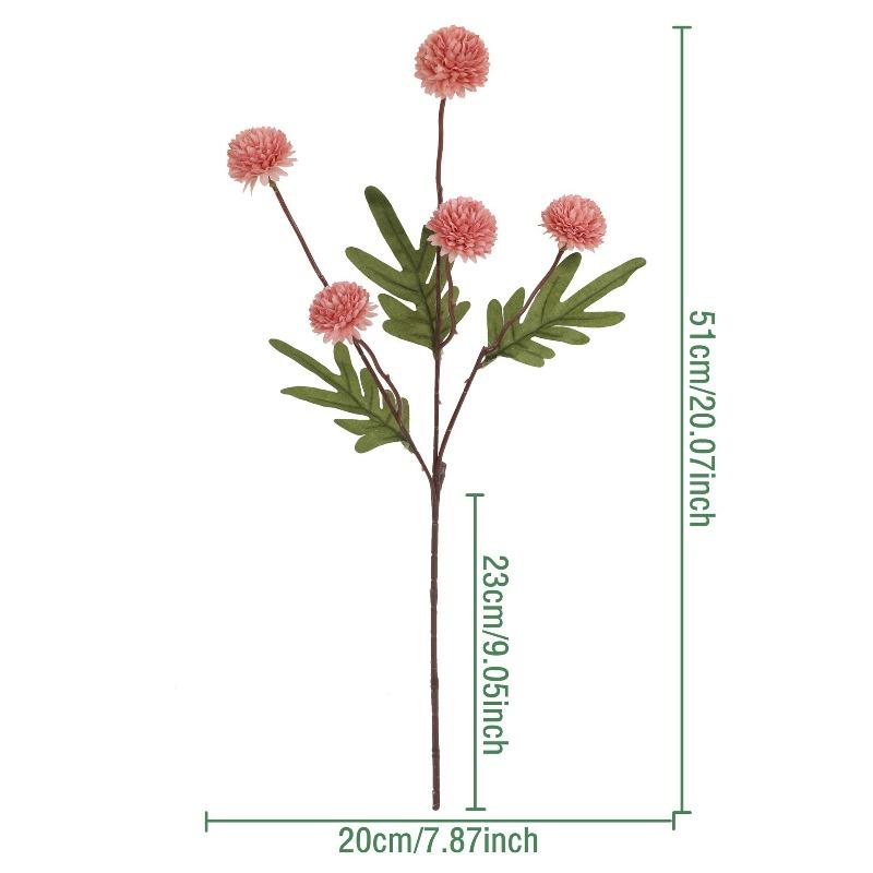 Artificial Artificial Flower Autumn 5-head Table Tennis Chrysanthemum Dandelion Artificial Flower Decorative Bouquet