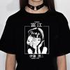Women Junji Ito Top Designer T-shirts Girl 2000s Funny Harajuku Clothing Printed Women's T-shirt Harajuku Short Sleeve Black