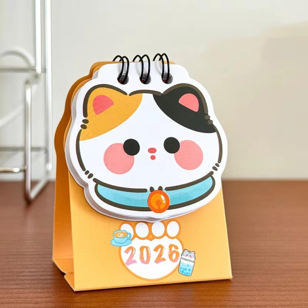 Mini 2026 Desk Calendar Coil Calendar Ornaments Cute Schedule Planner Desktop Ornaments