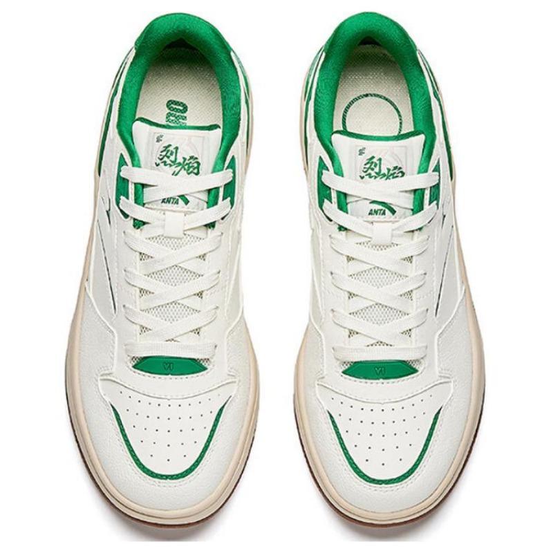 Anta Men Flame 1.0 Comfortable Low-top Skate Shoes White Green 112528091-2