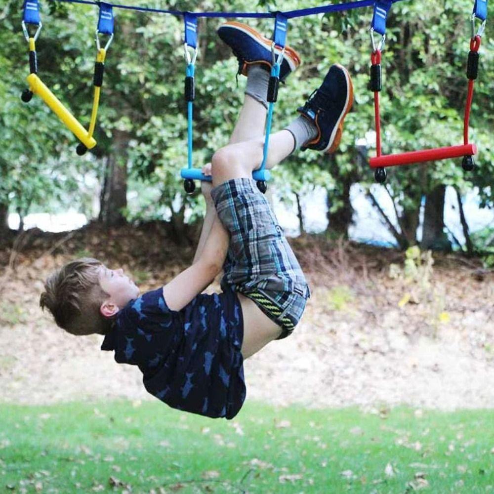 Подвесной игровой комплекс для помещений, набор для игр на открытом воздухе, случайный цвет, обезьяньи перекладины, ниндзя-веревка