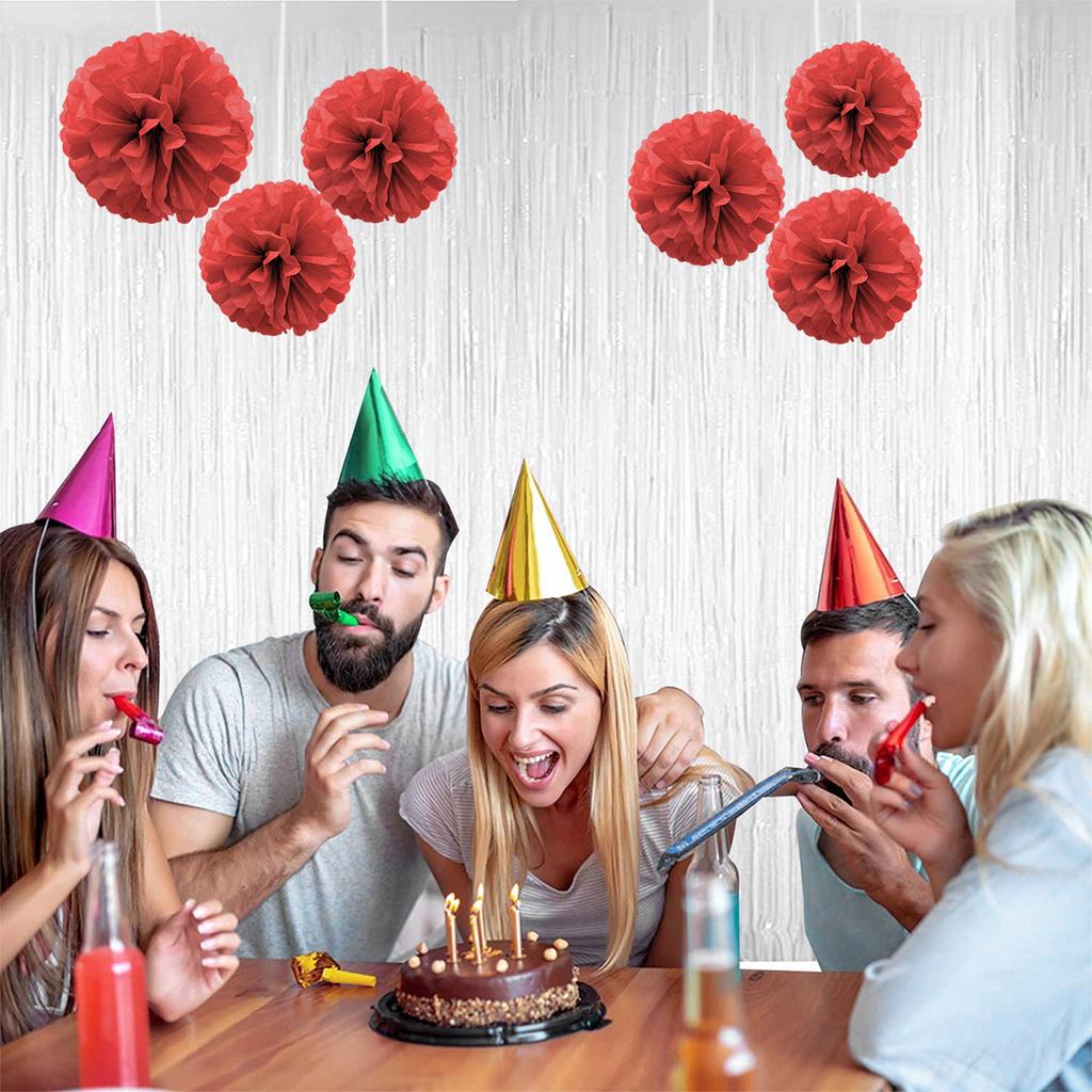 1 шт. Набор 7,8 дюйма Красный Бумажный Помпон Бумажные Шары Помпон Бумага Для Вечеринки по случаю Дня рождения Бумажные Цветы Украшения Цветочные Шары Бумага