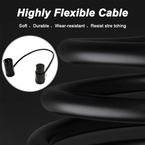 Xiatiaosann 3-Pin XLR Microphone Adjustable Cable, XLR Male to Female Thin Audio Adapter Cord for Sound Devices 302, 552, 633, 688, 788T Mixers/Record