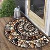 Semicircular Flower Diatom Mud Bathroom Absorbent Non-slip Floor Mat Household Entrance Carpet Entrance Door Mat