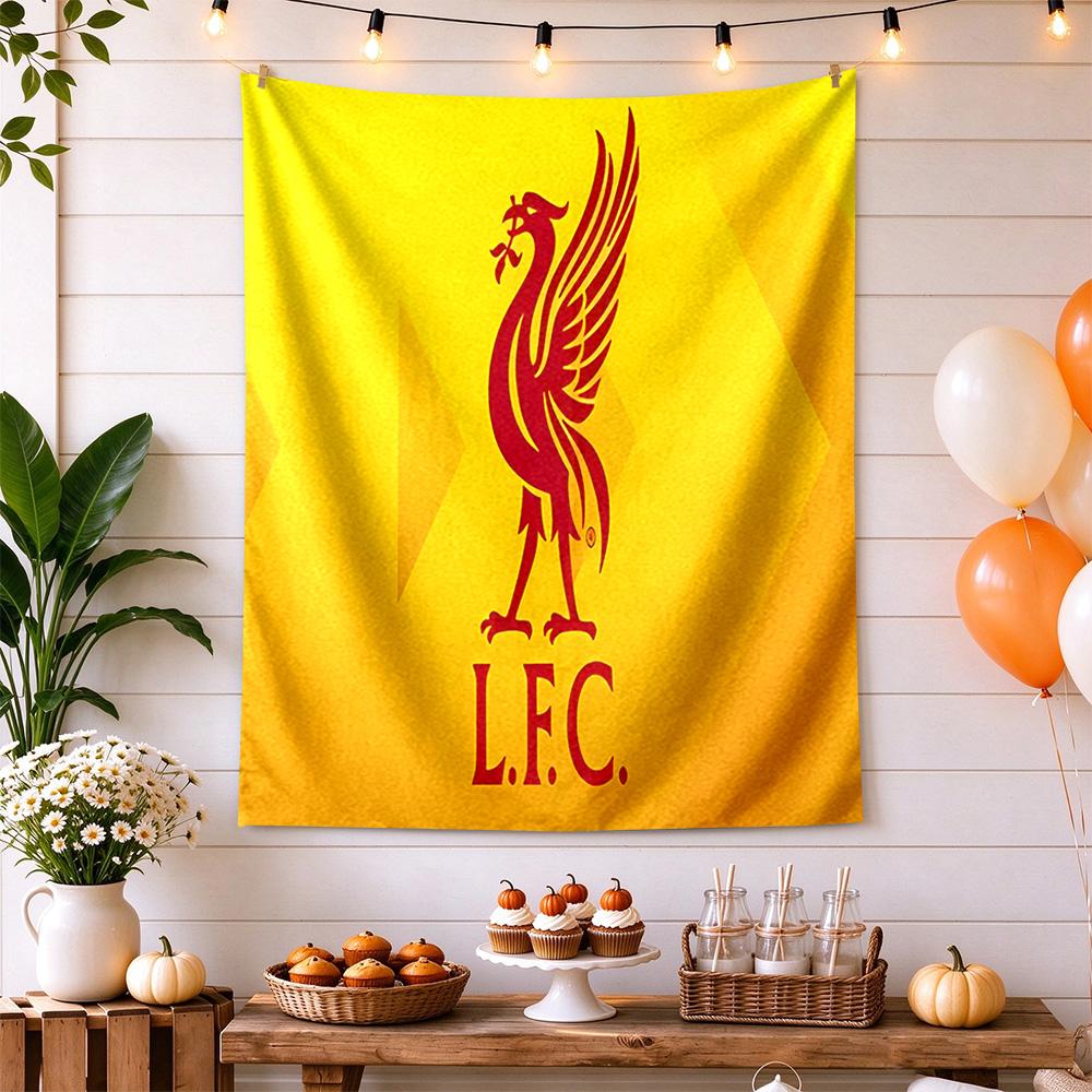 Liverpool Fc Logo Wall Tapestry Rustic Farmhouse Great For Studio Wall Living Room Balcony All Season Tasseled Design Gift For Friends Family