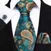 2025 Paisley Floral Men's Tie, Pocket Square & Cufflinks Set