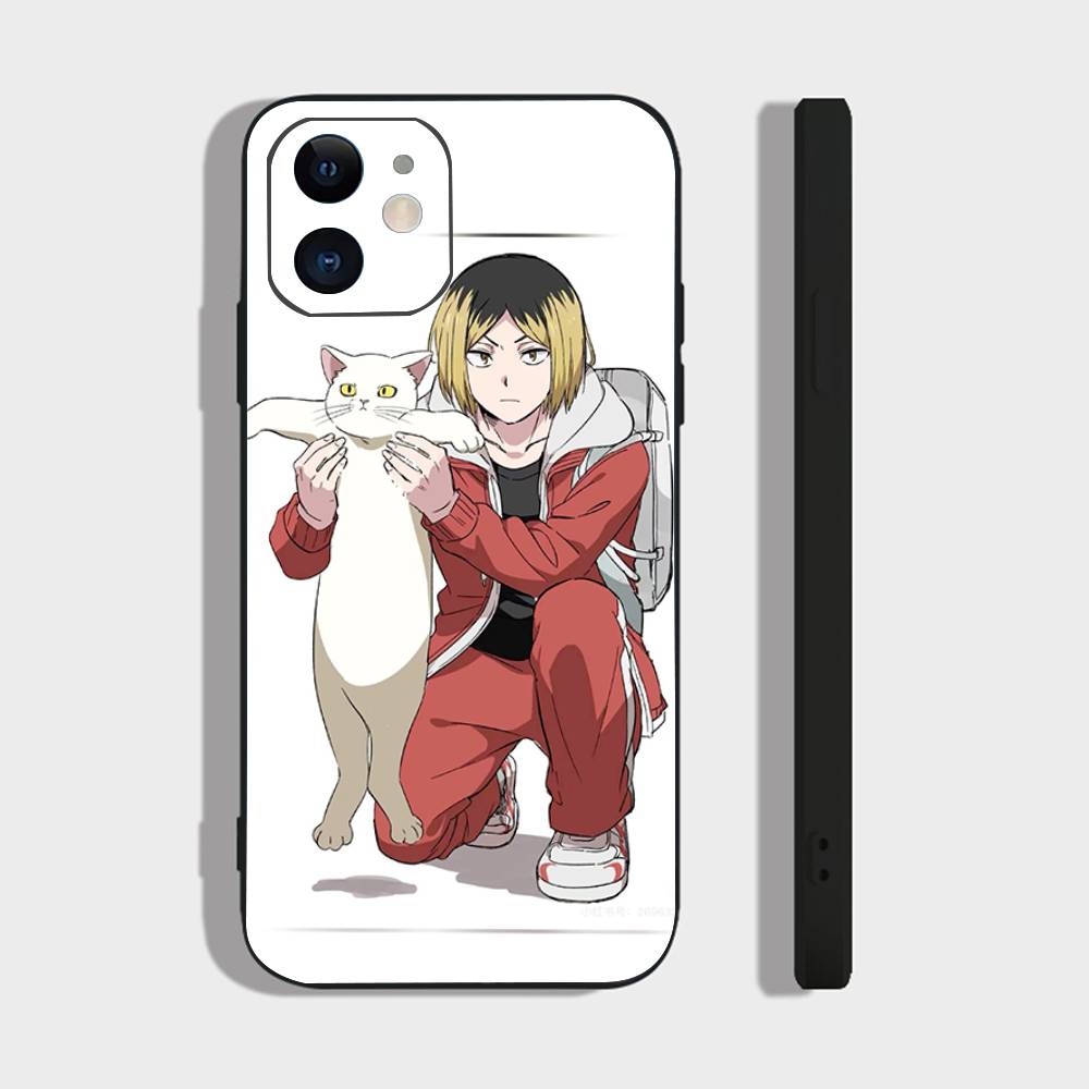 Аниме H-Haikyuu Nekoma Чехол для телефона Для iPhone 17 Air 16 15 14 13 Pro Max 11 12 Черный силиконовый чехол