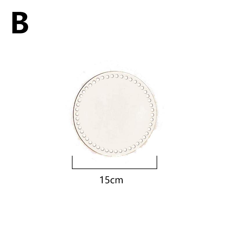 1PC DIY Blank Basket Base Crochet Wooden Unfinished Round Cross Stitch Crafts Basket Bottom Carved