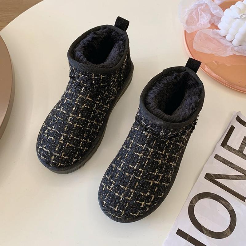 Модные зимние ботинки женские новые короткие плоские подошвы плюс бархат утолщенные теплые хлопковые ботинки зимние Botas de nieve para mujeres