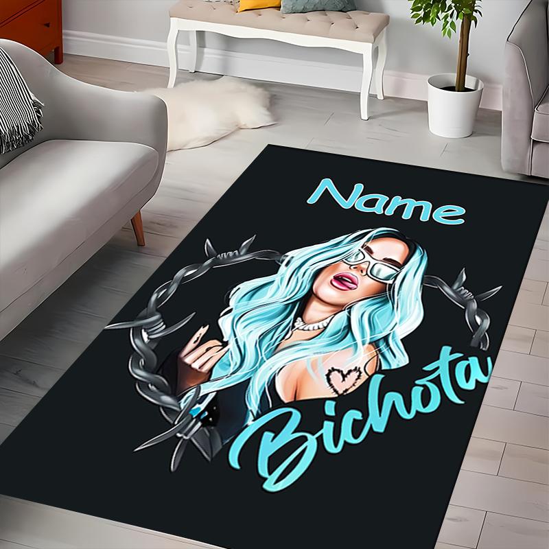 Custom personalization singer Karol G Area Rug - Perfect For Kitchen, Bathroom,Laundry Room Decor Large Size Available,Gift All Seasons