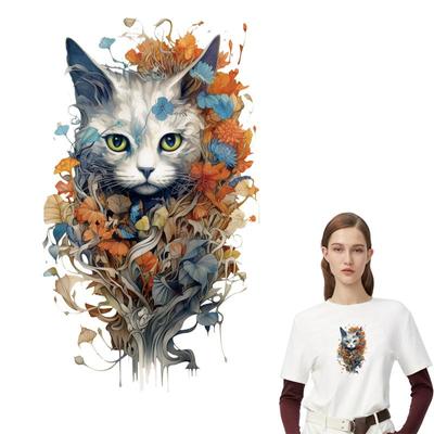Термонашивки Наклейки для одежды с изображением кошек Наклейки Толстовки с капюшоном Наклейки Ropa для одежды Нашивки с аппликацией с помощью термопресса