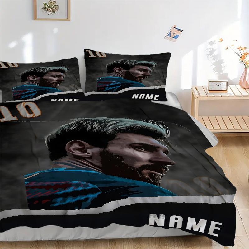 Custom Name World Champion Bedding 3 Piece Set HD Print Duvet Cover Pillowcases for Teens Adult Bedroom Decoration