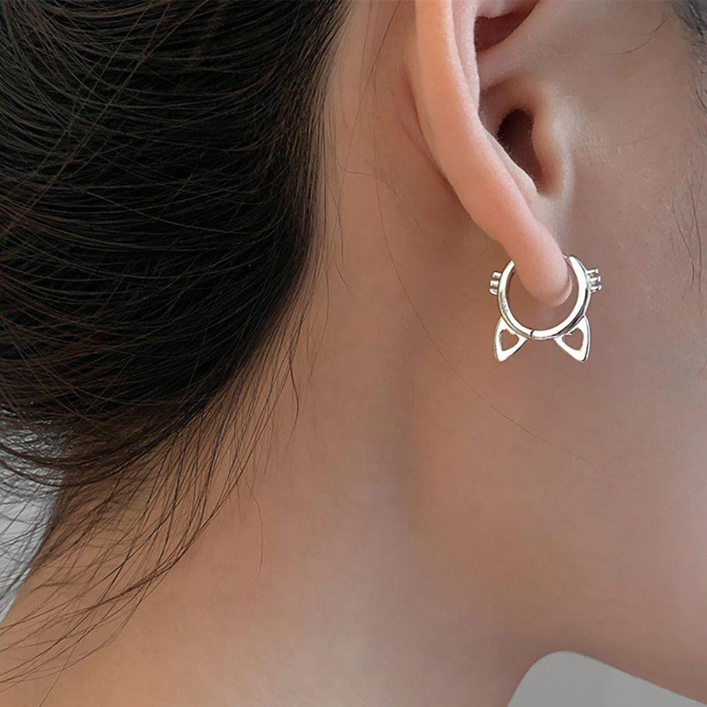 Exquisite Girls Woman Korean Copper Ear Buckle Fashion Jewelry Cat Stud Earring Cat's Paw Earring