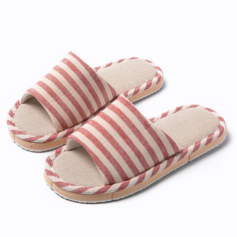 Унисекс Хлопково-Льняные Нескользящие Домашние Тапочки - Льняная Ткань для Всех Сезонов
