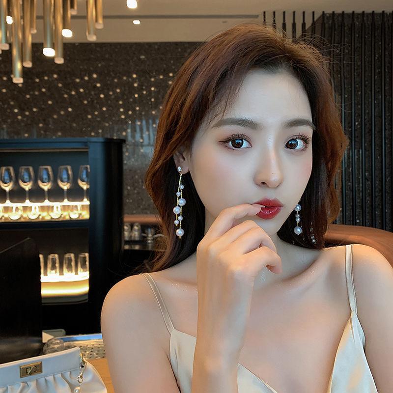 Japan and South Korea New Earrings 2022 Long Fringed Earrings Simple and Elegant Fashion Stud Earrings