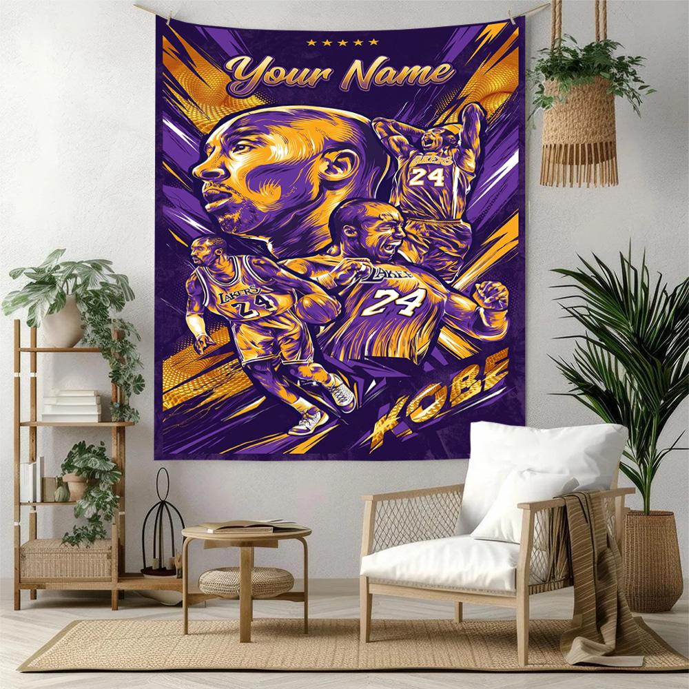Kobe Custom Your Name Wall Decor Tapestry Art For Pet Memorial Birthdaywedding Party Backdrop Family Gift