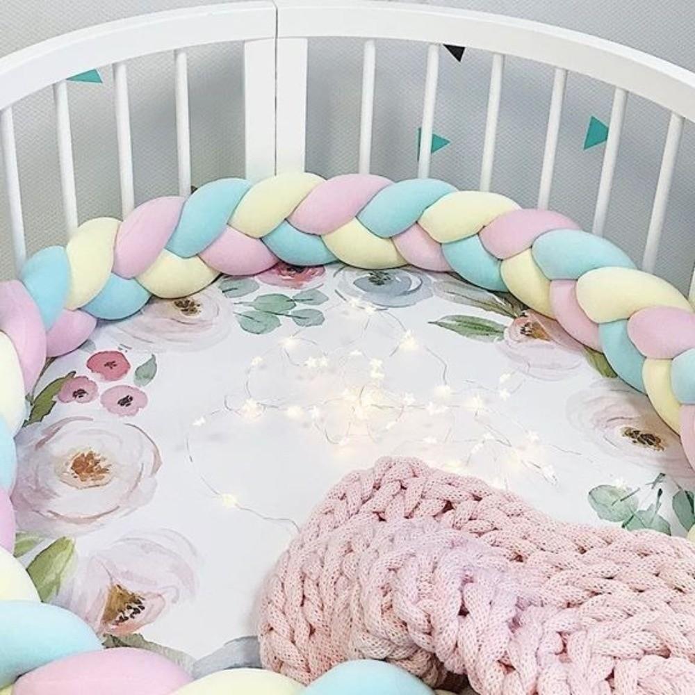 Мягкий плюшевый бортик для кроватки, дышащая плетеная подушка, плюшевая подушка с узлами, защита для кроватки, домашние украшения