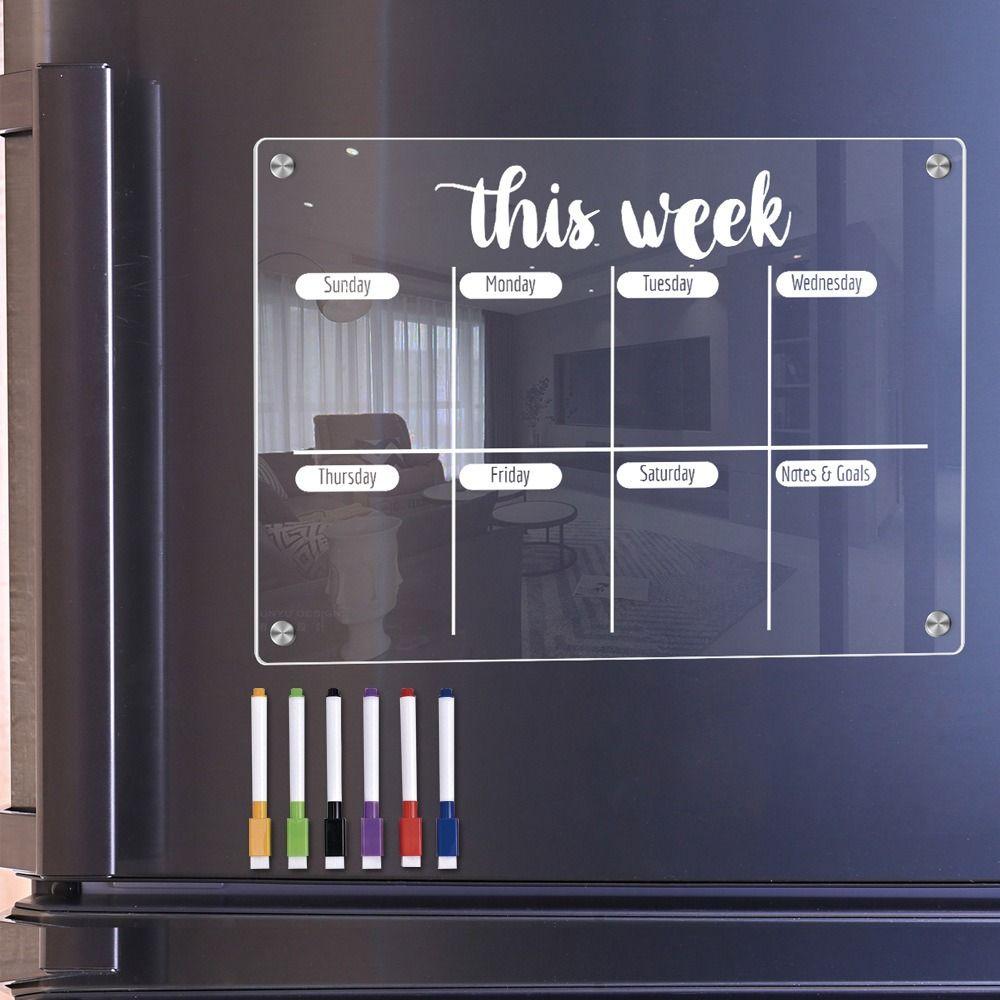 6 Маркеров Акриловые Стираемые Доски Прозрачная Планировочная Доска Премиальный Месячный Календарь Заметки Школа