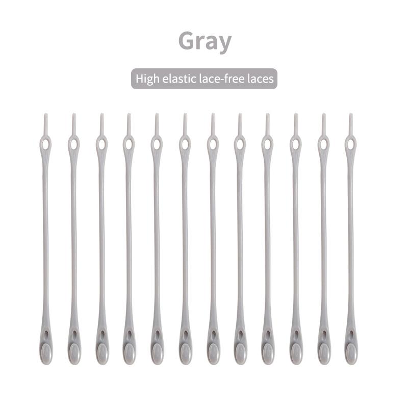 12pcs/Pack Lazy Silicone Shoelaces Round Elastic Shoe Laces Special No Tie Rubber For Sneakers Fit Strap It Is More Convenient To Save Your Time Seed