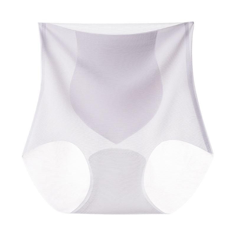 Легкое сетчатое нижнее белье с высокой талией, женские трусики из ледяного шелка, бесшовные дышащие сексуальные ультратонкие трусы большого размера с присосками для живота для женщин