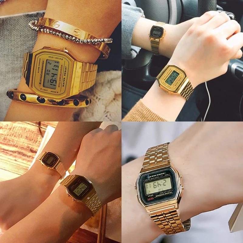 Тонкий стальной ремешок для часов Casio стальной наручный ремешок a158 / a159 / A168 /a169 /b650 /aq230/ 700 маленькая золотая серия часов 18 мм Ремешок