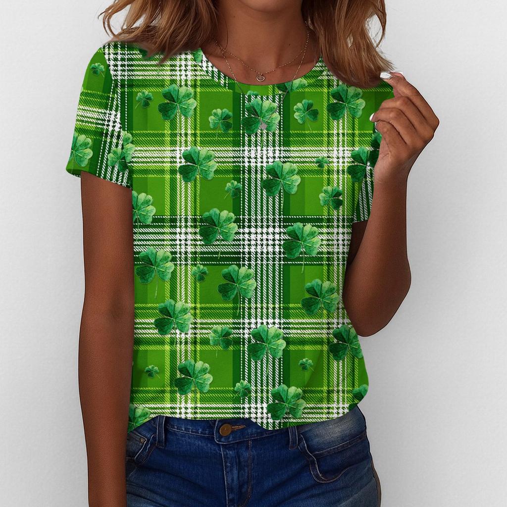 Women's T Shirt Tee Print Short Sleeve Daily Weekend Fashion Basic Regular Top St. Patrick's Day