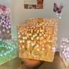 Creative Diy Tulip Flower Sea Cube Three-Dimensional Small Night Lamp Material Package for Girlfriend Couple Girlfriends