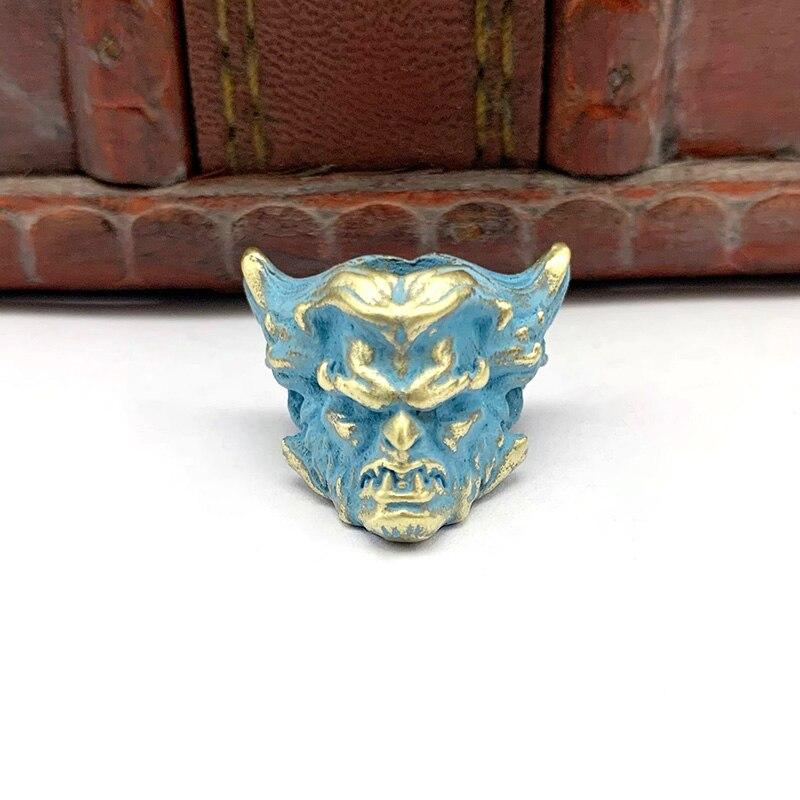 Umbrella Rope Beast Copper Warrior Knife Pendant Jewelry Edc Outdoor Brass Paracord Beads Diy Keychain Lanyard Hanging Accessory
