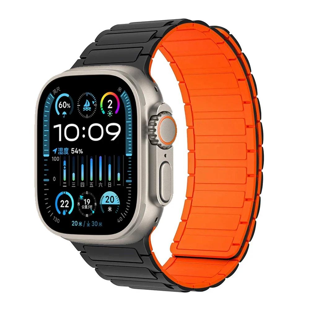 Силиконовый ремешок для Apple Watch Band 49мм 46мм 42мм 45мм 44мм 41 40мм Браслет iWatch Серии 11 10 9 8 7 6 5 4 SE Ultra 3 2 49ММ