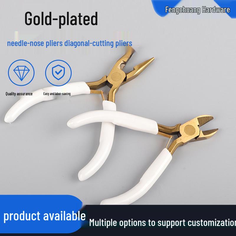 4,5-дюймовые позолоченные плоскогубцы с острым носом для диагональной резки проволоки для DIY ювелирных изделий