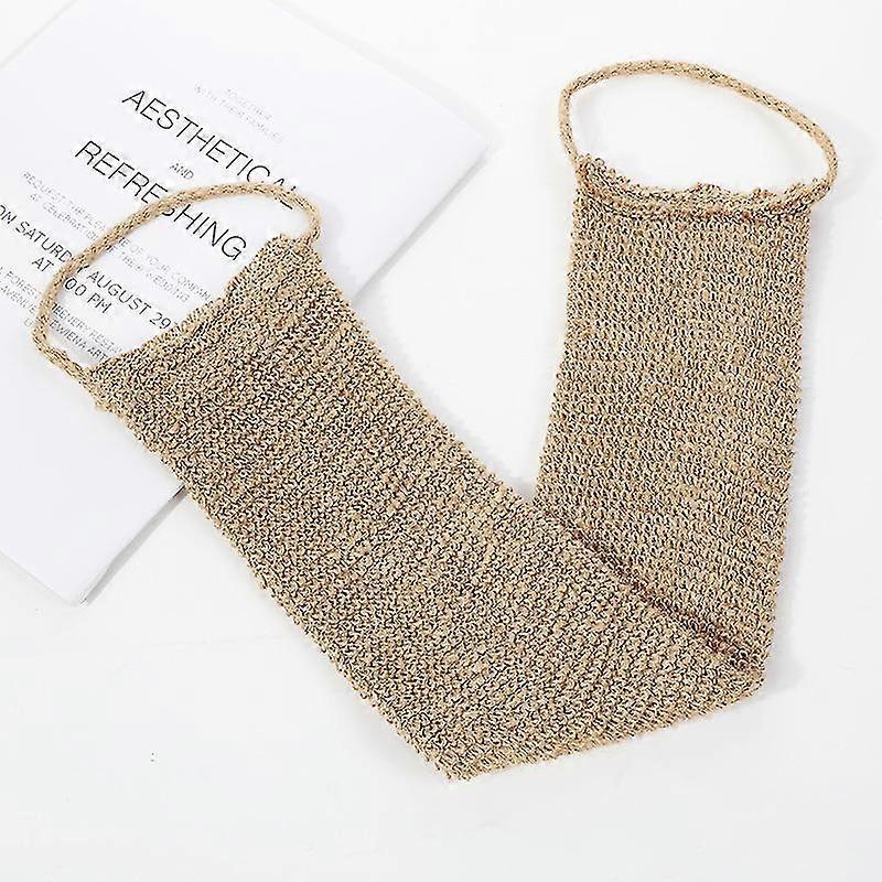 Back Wash Strap Exfoliating Sponge Back Natural Hemp Horsehair Gloves For Back Body Bath Shower Men Women Tw