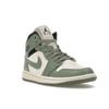 Женские кроссовки Air Jordan 1 Mid Jade Smoke Green Sail Anthracite BQ6472-130
