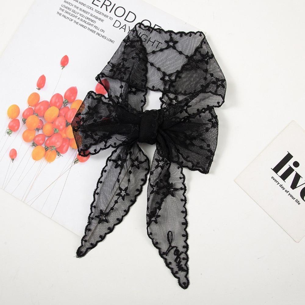 Embroidered Flower Women Narrow Long Scarf Elegant Sunscreen Shawl Ins Female Headscarf Summer