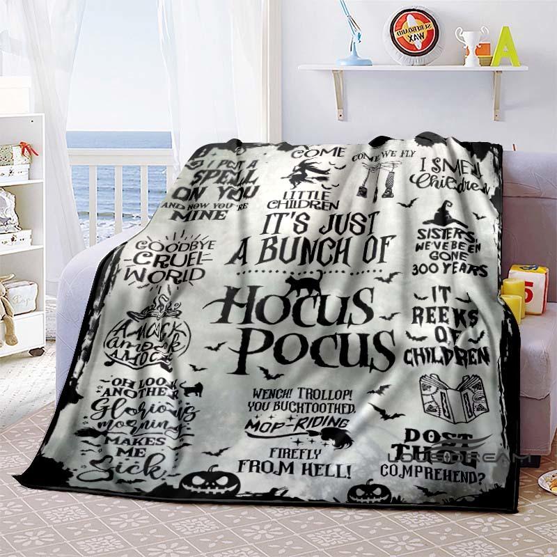 Hocus Pocus Creative Flannel Print Blanket, Super Soft and Comfortable, Perfect for Sofa Naps or Home Blankets, the Perfect Gift