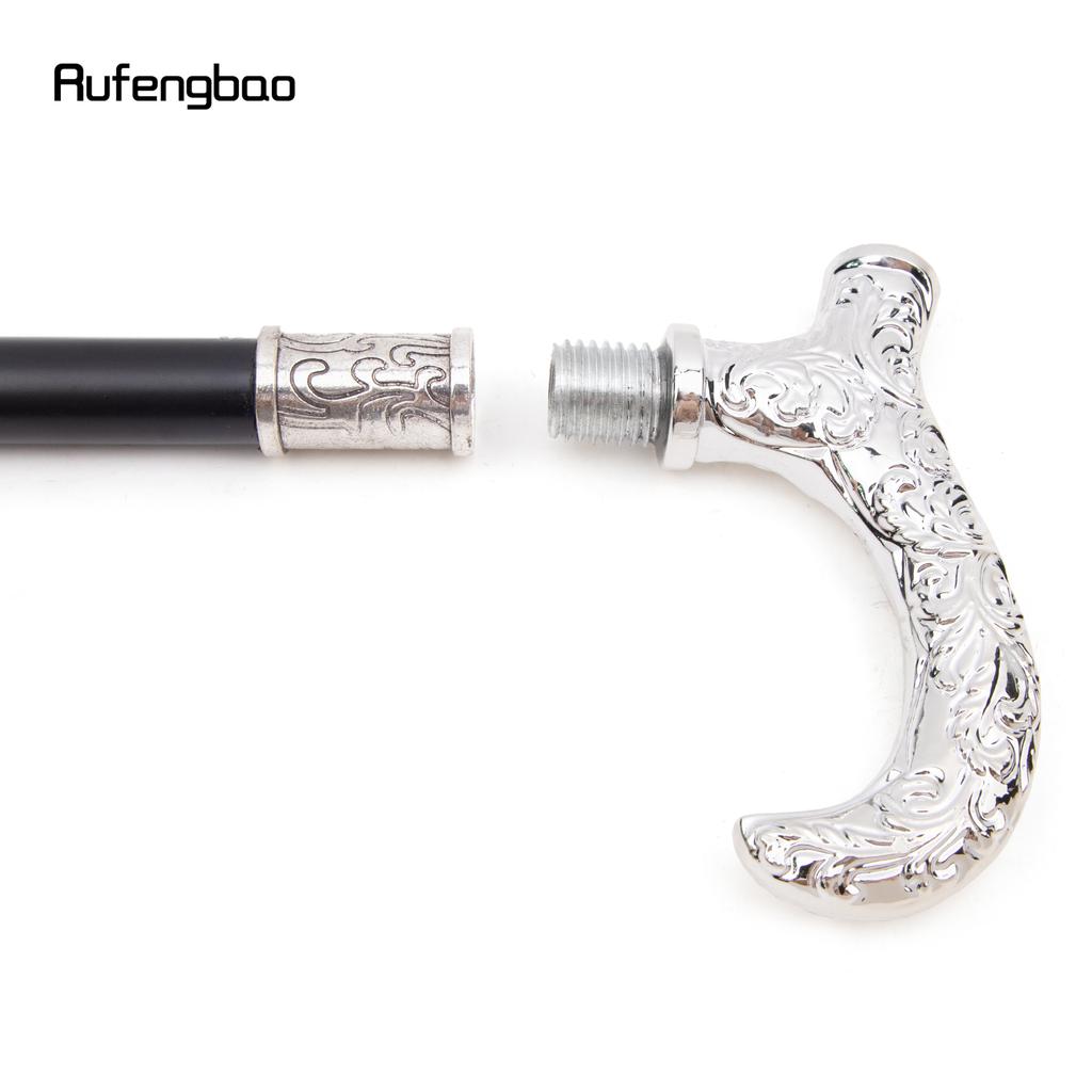 White Flower Pattern Walking Cane Fashion Decorative Walking Stick Gentleman Elegant Cosplay Cane Knob Crosier 93cm