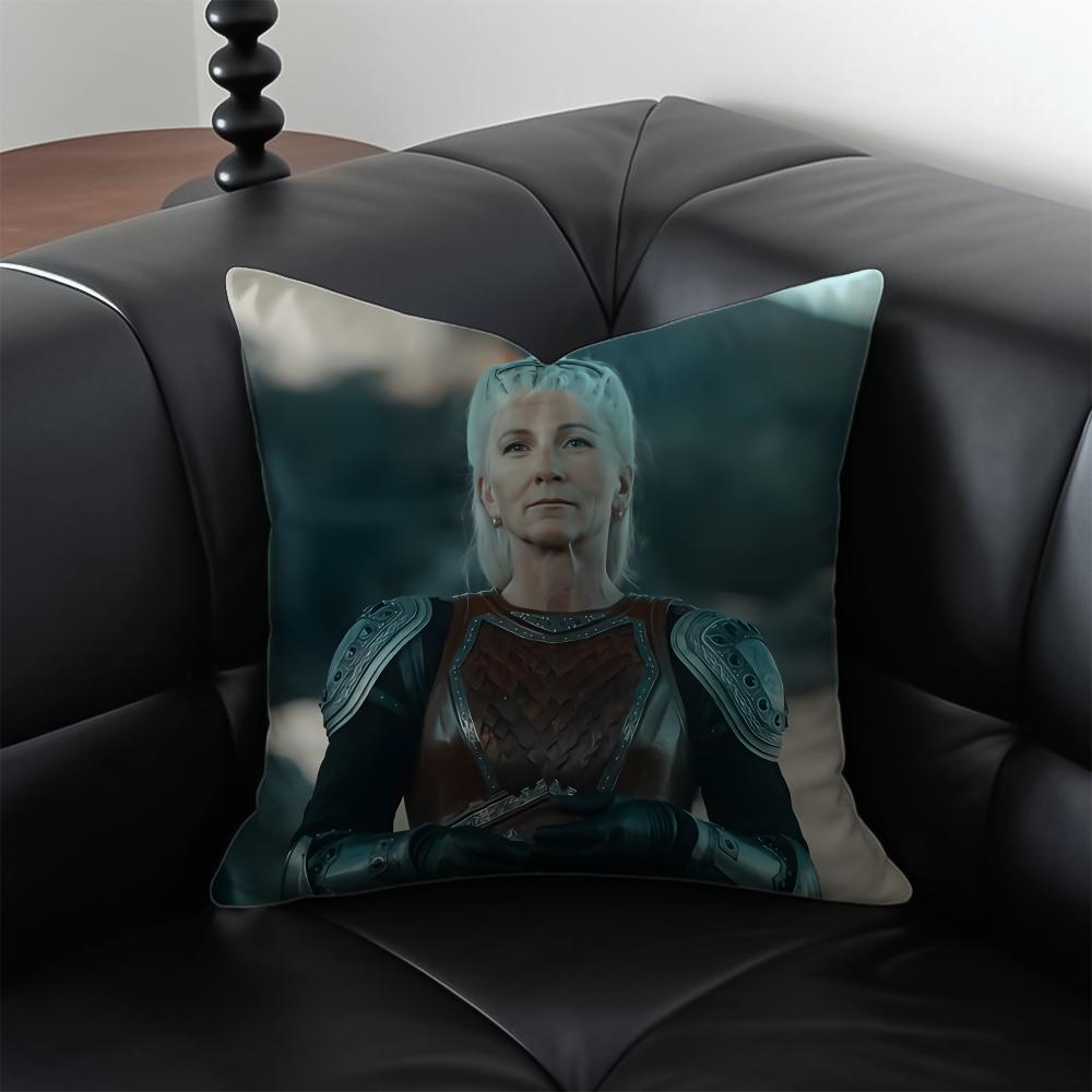 RRhaenys Targaryen Подушка ТВ-сериал Чехол на подушку Наволочка Защита от пылевых клещей Невидимая молния шелковистый плюшевый чехол на подушку