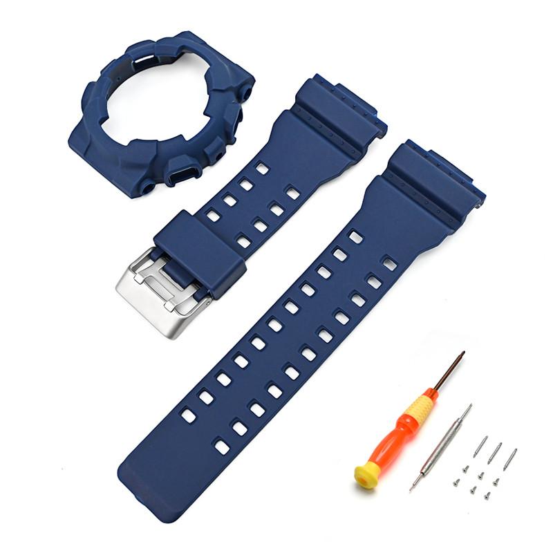 16 мм силиконовый водонепроницаемый ремешок для часов Casio GA-110 GA-400 GD-100 GAW100 GW-8900 Series мягкий резиновый браслет аксессуары для ремня