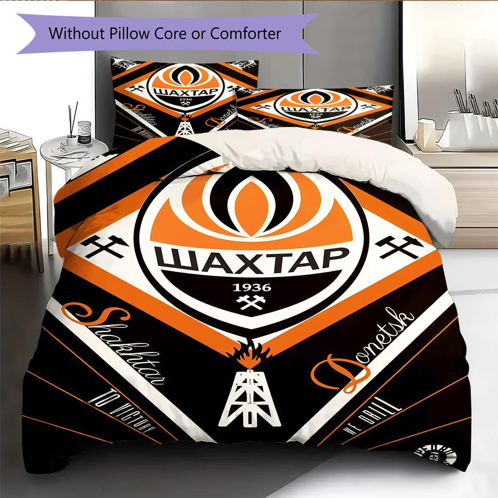 FC Shakhtar Donetsk RugPattern Bedding Quilt Set Quilt Cover Pillowcase Home Decoration Birthday Gift (1 * duvet cover + 2 * pillowcase, without core)