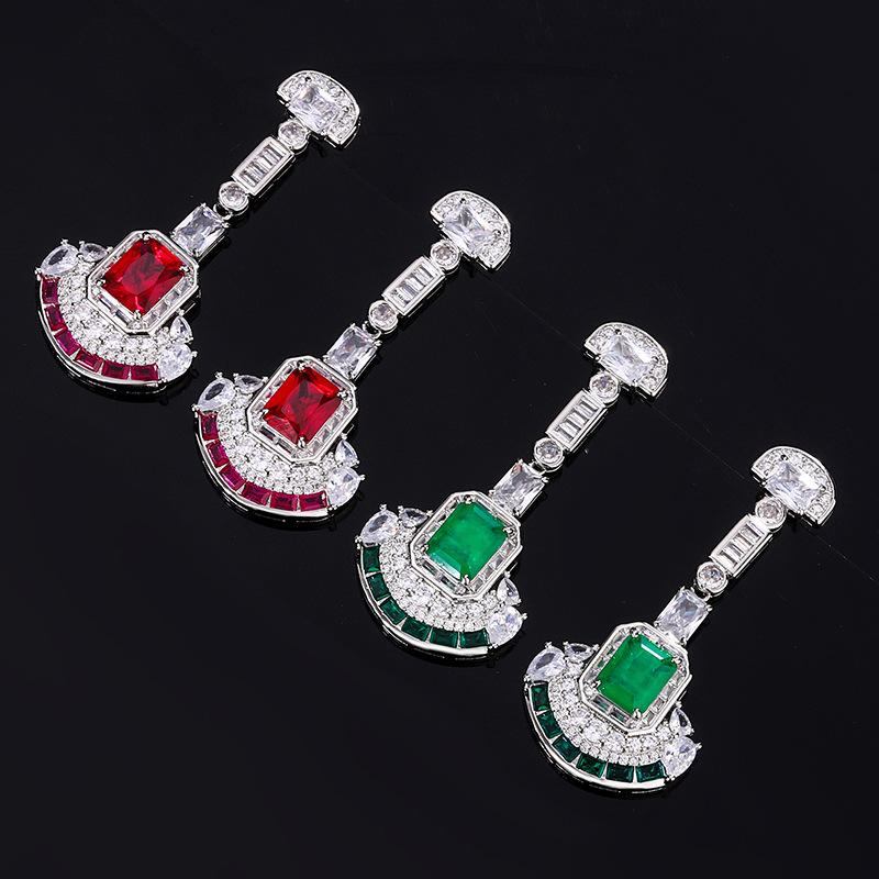 Серебряные игольчатые серьги с бриллиантами Heavy Industry Luxury Earrings, женские серьги с микро-инкрустацией из циркония премиум-класса, универсальные веерные серьги