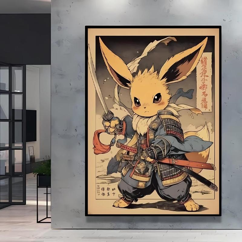 Japanese Classic Anime Pokemon Pikachu Retro Canvas Poster Prints Cartoon Picture Home Children's Room Decoration Holiday Gift