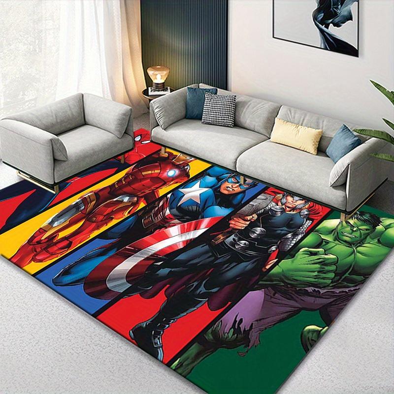 1 шт. Коврик для пола Marvel Мстители Супергерои, Нескользящий коврик, Дизайн с персонажами мультфильмов, Мягкий велюр, Декор для комнаты, Моющийся
