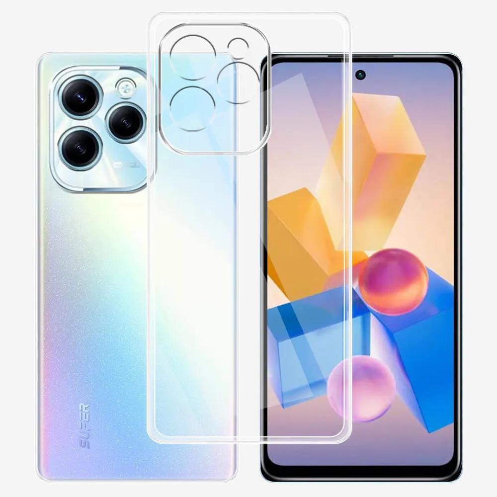 Для Infinix Hot 40 Чехол Задняя Крышка Прозрачный Силиконовый Мягкий Чехол TPU Для Infinix Hot 40 Pro Бампер Коке Для Infinix Hot 40i Fundas