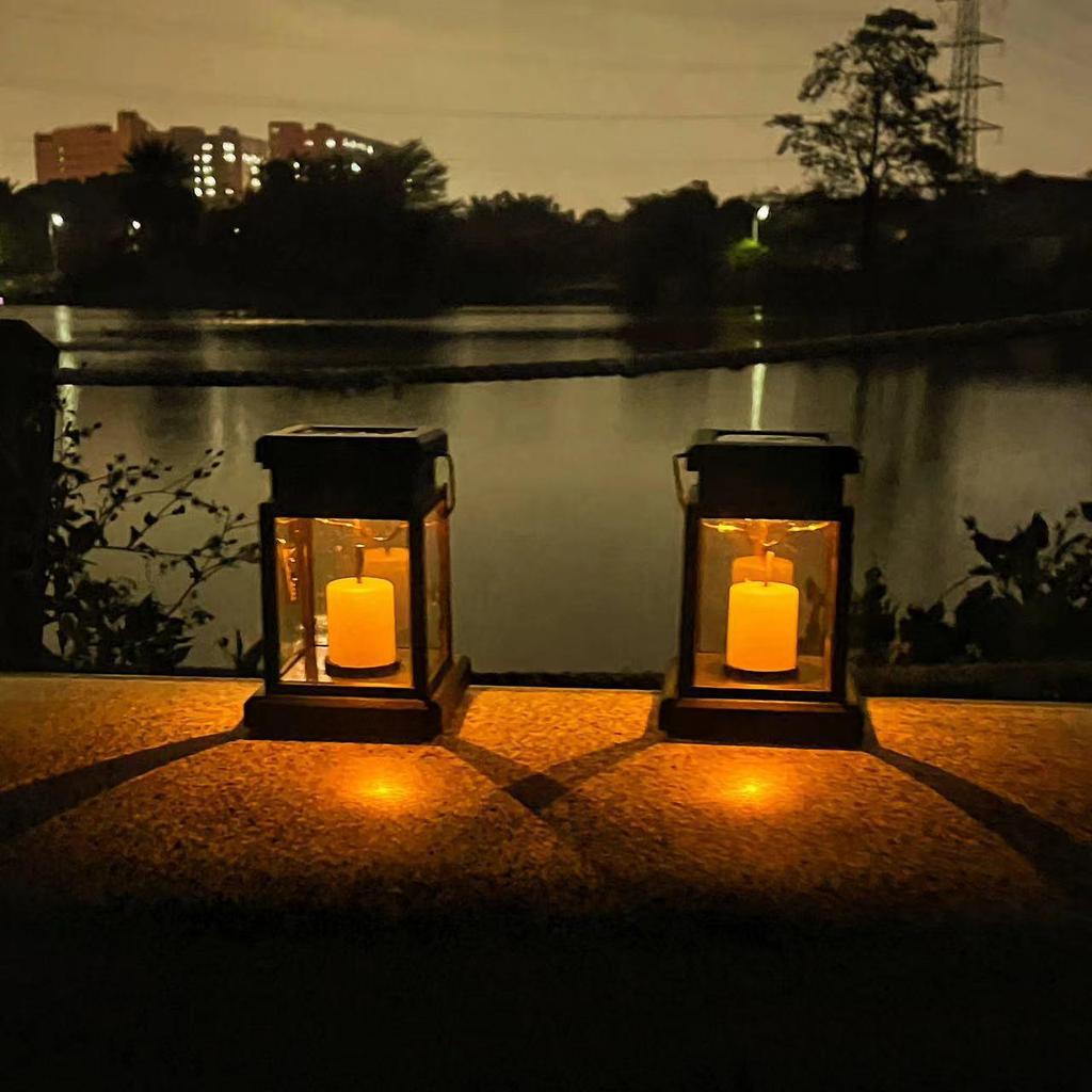 Солнечный пластиковый фонарь-подсвечник